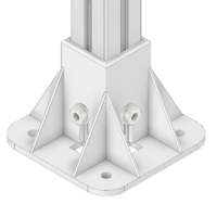 33-4545-0 MODULAR SOLUTIONS FOOT 45MM X 45MM (4) SIDED FOOT W/11MM FLOOR ANCHOR HOLES